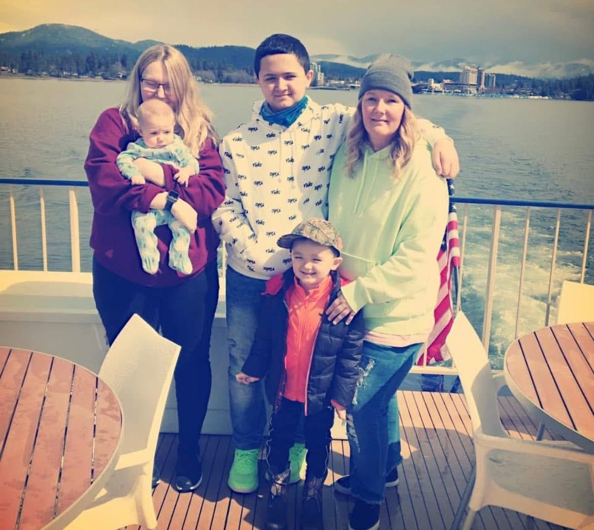 Amie's family gathered together
